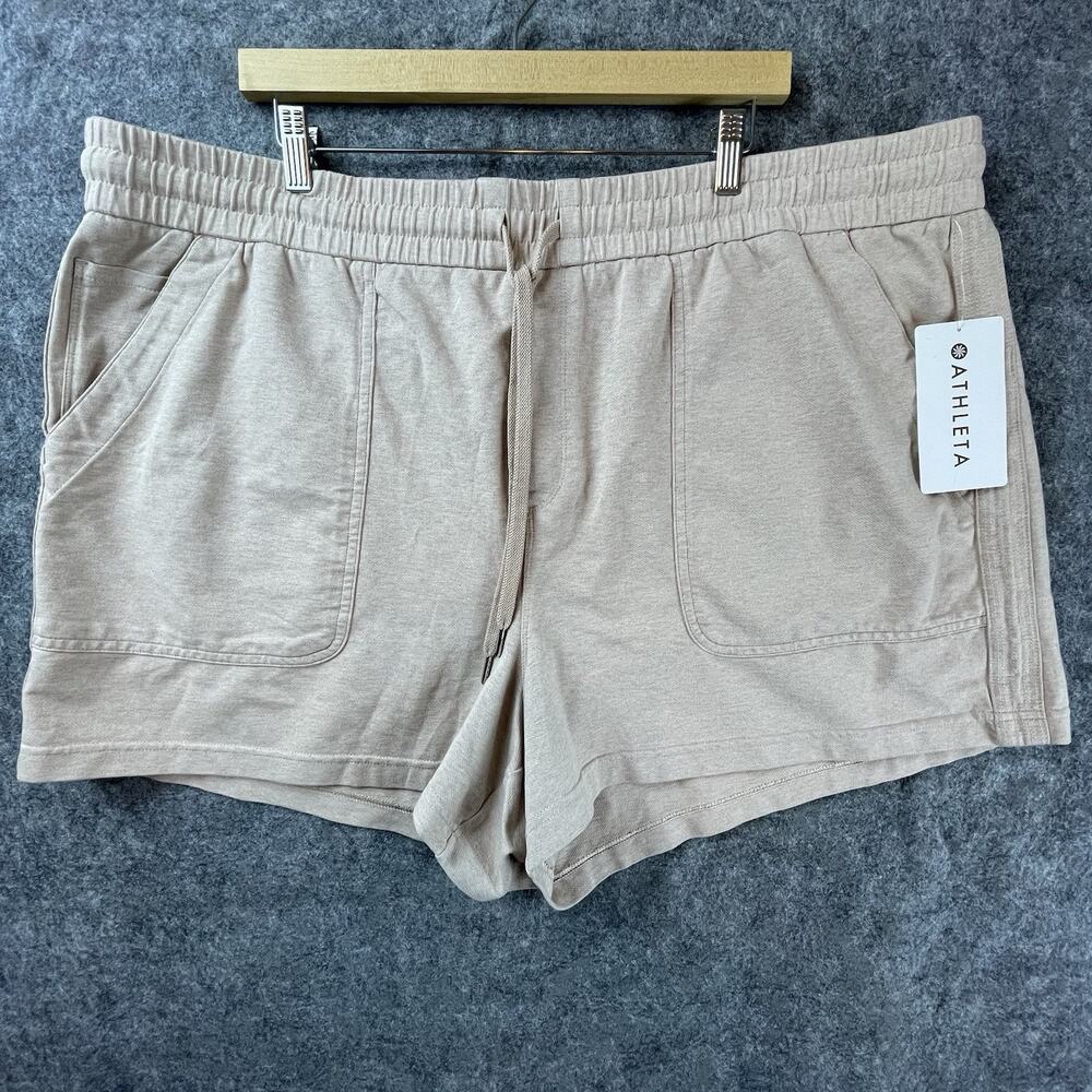 Athleta Shorts Womens 26 Moca Farallon Heathered Organic UPF Breathable Stretch